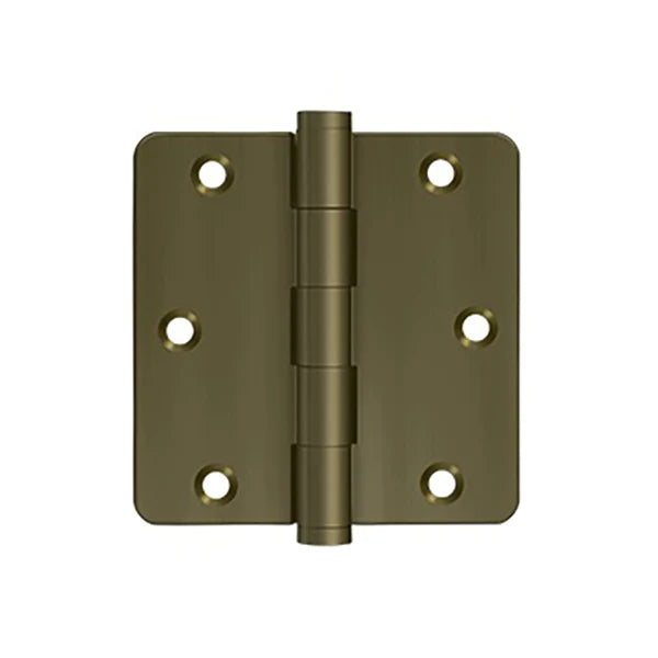Deltana - 3-1/2" x 3-1/2" x 1/4" Radius Hinge - Solid Brass