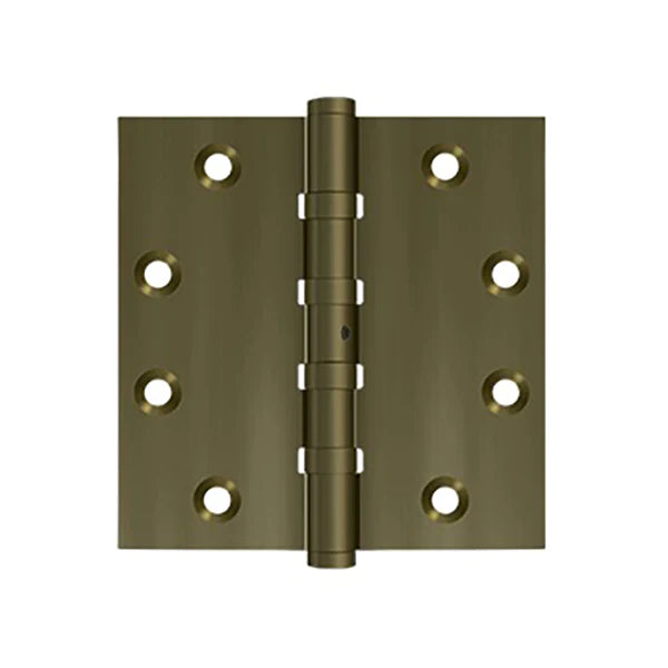 Deltana - 4-1/2" x 4-1/2" Square Hinge - Ball Bearing - NRP - Solid Brass - US10AN