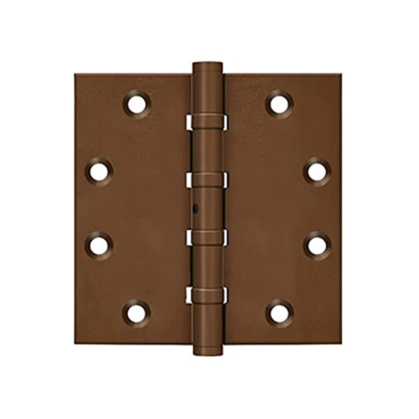 Deltana - 4-1/2" x 4-1/2" Square Hinge - Ball Bearing - NRP - Solid Brass - US10BR