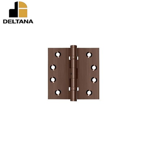 Deltana - 4" x 4" Square Hinge - Ball Bearing - NRP - Solid Brass - 0.129" Thick Guage -Thickness Deltana - 4" x 4" Square Hinge - Ball Bearing - NRP - Solid Brass - 0.129" Thick Guage -Thickness