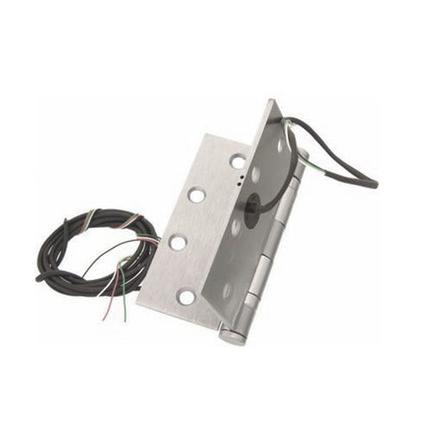 Detex - Electric Hinge - Five Knuckle - Standard Weight - 4-1/2" x 4-1/2" - 8 Wire - Satin Chrome - UHS Hardware Detex - Electric Hinge - Five Knuckle - Standard Weight - 4-1/2" x 4-1/2" - 8 Wire - Satin Chrome - UHS Hardware