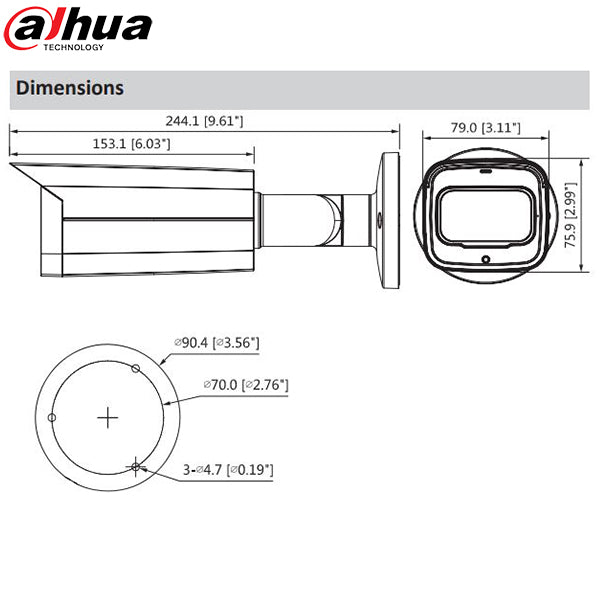 Dahua / IP Camera / Bullet / 5 MP / DH-N53AF5Z - UHS Hardware Dahua / IP Camera / Bullet / 5 MP / DH-N53AF5Z - UHS Hardware