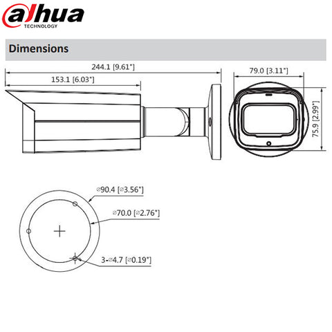 Dahua / IP Camera / Bullet / 5 MP / DH-N53AF5Z - UHS Hardware Dahua / IP Camera / Bullet / 5 MP / DH-N53AF5Z - UHS Hardware