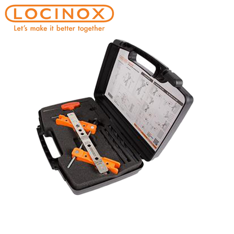 Locinox - Drillfix - Tool Case W/ Drilling Jig Surface Mounted Locks and Corresponding Keeps - UHS Hardware Locinox - Drillfix - Tool Case W/ Drilling Jig Surface Mounted Locks and Corresponding Keeps - UHS Hardware
