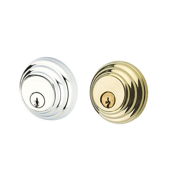 EMTEK - 8355 - Double Cylinder - Deadbolt - Schlage "C" Keyway - 2-3/8" Backset - Polished Brass Interior - Polished Chrome Exterior - UHS Hardware EMTEK - 8355 - Double Cylinder - Deadbolt - Schlage "C" Keyway - 2-3/8" Backset - Polished Brass Interior - Polished Chrome Exterior - UHS Hardware