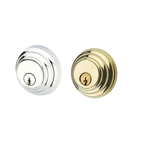 EMTEK - 8355 - Double Cylinder - Deadbolt - Schlage "C" Keyway - 2-3/8" Backset - Polished Brass Interior - Polished Chrome Exterior - UHS Hardware EMTEK - 8355 - Double Cylinder - Deadbolt - Schlage "C" Keyway - 2-3/8" Backset - Polished Brass Interior - Polished Chrome Exterior - UHS Hardware