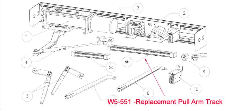Ditec - W5-556 Replacement Pull Arm Track Assembly (22”) for Universal Arm for HA8-LP Door Operator - Dark Bronze - UHS Hardware Ditec - W5-556 Replacement Pull Arm Track Assembly (22”) for Universal Arm for HA8-LP Door Operator - Dark Bronze - UHS Hardware