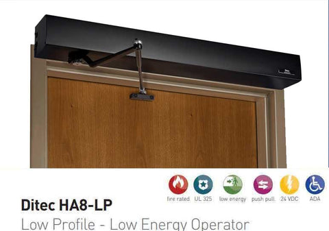 Ditec - HA8-LP - Low Profile Swing Door Operator - PULL Arm - Right Hand - Black (39" to 51") For Single Doors - UHS Hardware Ditec - HA8-LP - Low Profile Swing Door Operator - PULL Arm - Right Hand - Black (39" to 51") For Single Doors - UHS Hardware