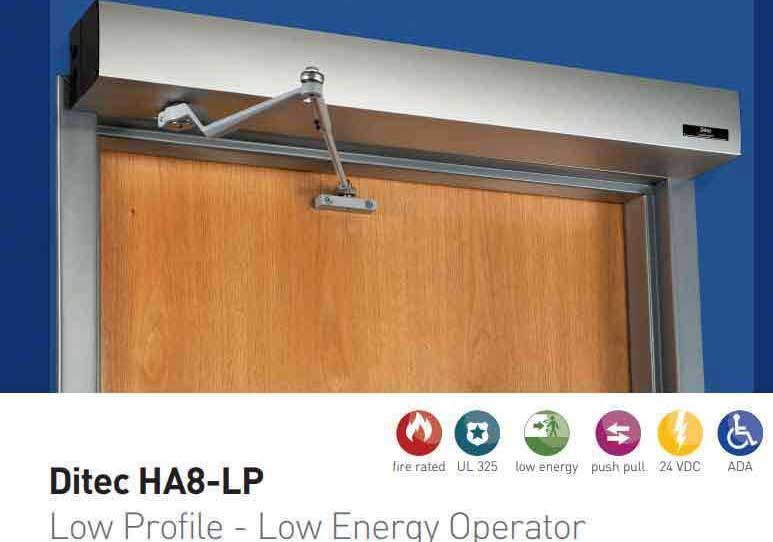 Ditec - HA8-LP - Low Profile Swing Door Operator - PULL Arm - Right Hand - Clear Coat (39" to 51") For Single Doors - UHS Hardware Ditec - HA8-LP - Low Profile Swing Door Operator - PULL Arm - Right Hand - Clear Coat (39" to 51") For Single Doors - UHS Hardware