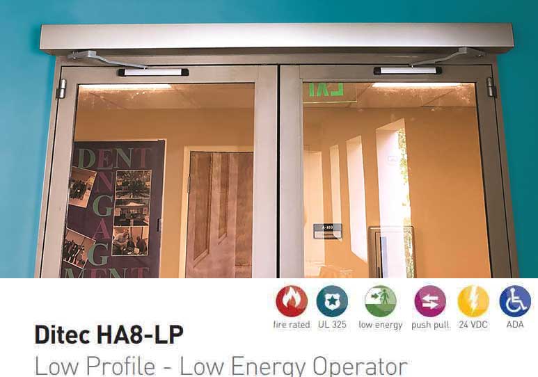 Ditec - HA8-LP - Low Profile Swing Door Operator - Left PULL- Right PULL - Black - 75" For Double Doors - UHS Hardware Ditec - HA8-LP - Low Profile Swing Door Operator - Left PULL- Right PULL - Black - 75" For Double Doors - UHS Hardware