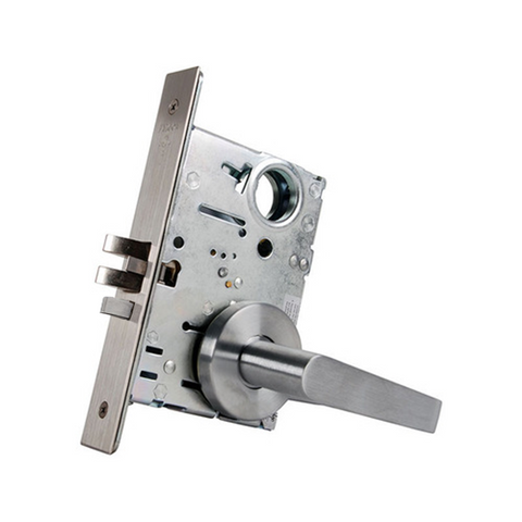 Falcon - MA51B-DG - Cylinder Mortise Lock - Storeroom - SFIC - Dane Lever - 626 - Optional Handing - Satin Chrome - Fire Rated - Grade 1 - UHS Hardware Falcon - MA51B-DG - Cylinder Mortise Lock - Storeroom - SFIC - Dane Lever - 626 - Optional Handing - Satin Chrome - Fire Rated - Grade 1 - UHS Hardware