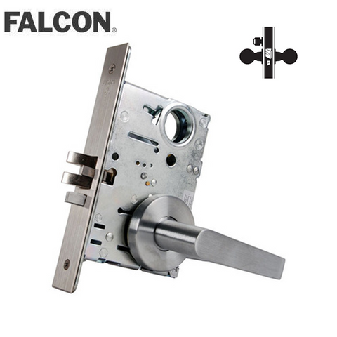 Falcon - MA51B-DG - Cylinder Mortise Lock - Storeroom - SFIC - Dane Lever - 626 - Optional Handing - Satin Chrome - Fire Rated - Grade 1 - UHS Hardware Falcon - MA51B-DG - Cylinder Mortise Lock - Storeroom - SFIC - Dane Lever - 626 - Optional Handing - Satin Chrome - Fire Rated - Grade 1 - UHS Hardware