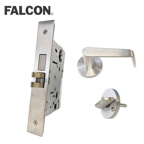 Falcon - MA311 - Cylinder Mortise Latch Bolt - Privacy - Optional Handing - Dane Lever - GALA Rose Trim - Satin Chrome - Vacancy Indicator - Fire Rated - Grade 1 - UHS Hardware Falcon - MA311 - Cylinder Mortise Latch Bolt - Privacy - Optional Handing - Dane Lever - GALA Rose Trim - Satin Chrome - Vacancy Indicator - Fire Rated - Grade 1 - UHS Hardware