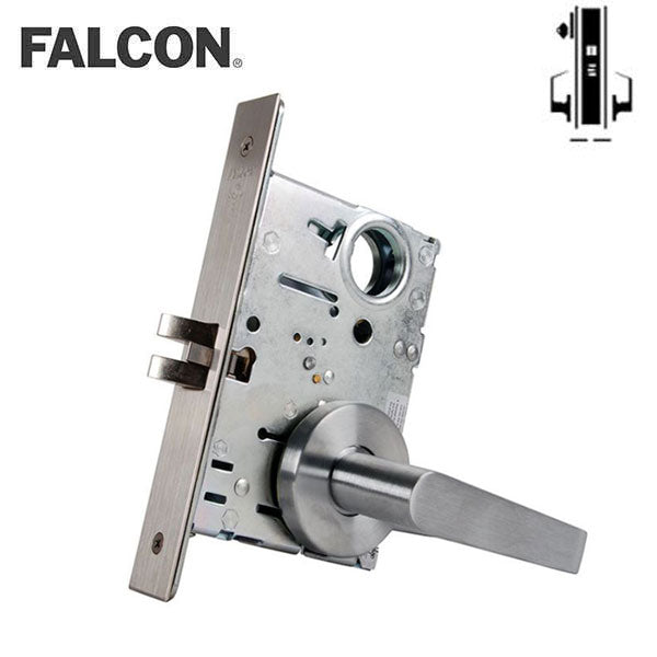 Falcon - MA101-DG - Cylinder Mortise Lock - Passage - Dane Lever - 626 - Satin Chrome - Optional Handing - Fire Rated - Grade 1 - UHS Hardware