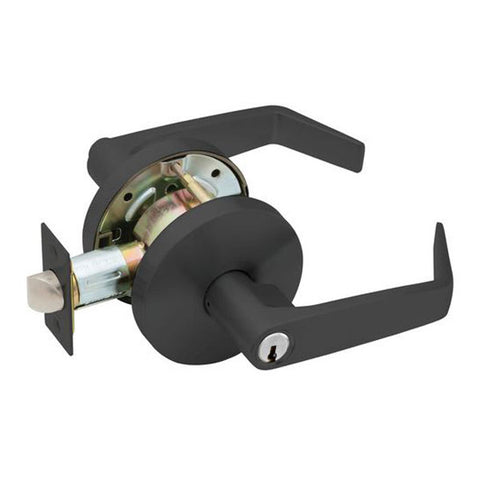 Falcon - W581CP6D - Cylindrical Leverset - Dane Lever - Storeroom - 2 3/4" Backset - Matte Black - Grade 2 - UHS Hardware Falcon - W581CP6D - Cylindrical Leverset - Dane Lever - Storeroom - 2 3/4" Backset - Matte Black - Grade 2 - UHS Hardware