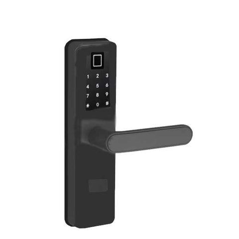 GAAB - Electronic Keyless Smart Door Mortise Lock - Bluetooth / Fingerprint - Black - Entrance - Euro Style - UHS Hardware GAAB - Electronic Keyless Smart Door Mortise Lock - Bluetooth / Fingerprint - Black - Entrance - Euro Style - UHS Hardware