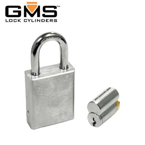GMS P175 Standard Padlock w/ Rekeyable Cylinder - 1.75" Body - US26D - Satin Chrome - Schlage C - SC1 - UHS Hardware GMS P175 Standard Padlock w/ Rekeyable Cylinder - 1.75" Body - US26D - Satin Chrome - Schlage C - SC1 - UHS Hardware