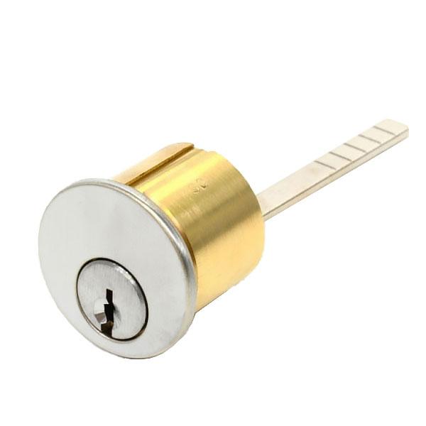 GMS Rim Cylinder - 1-1/8" - 6 Pin - Zero Bitted - US26D - Satin Chrome - UHS Hardware
