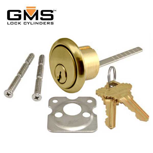 GMS Rim Cylinder - 1-1/8" - 5 Pin - US3 - Bright Brass - SC1 - UHS Hardware GMS Rim Cylinder - 1-1/8" - 5 Pin - US3 - Bright Brass - SC1 - UHS Hardware