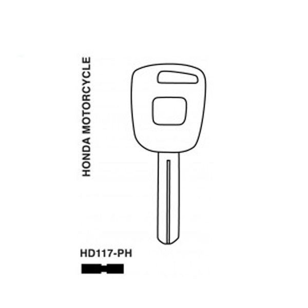 JET - HD117-PH -Honda CBR500R / 2014 NM4 X214 / 2014+ Interceptor 800 - 4-Track High Security Motorcycle Key - UHS Hardware JET - HD117-PH -Honda CBR500R / 2014 NM4 X214 / 2014+ Interceptor 800 - 4-Track High Security Motorcycle Key - UHS Hardware