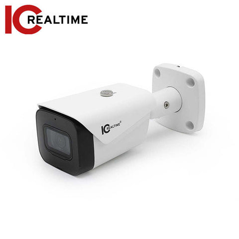 IC Realtime - HDEG-B50F-IR-M1 / 5MP 16:9 HD-AVS Indoor/Outdoor Mid Size Bullet Camera / Fixed 2.8mm Lens (132°). 131 Ft Smart IR / 12VDC / Built In Mic IC Realtime - HDEG-B50F-IR-M1 / 5MP 16:9 HD-AVS Indoor/Outdoor Mid Size Bullet Camera / Fixed 2.8mm Lens (132°). 131 Ft Smart IR / 12VDC / Built In Mic