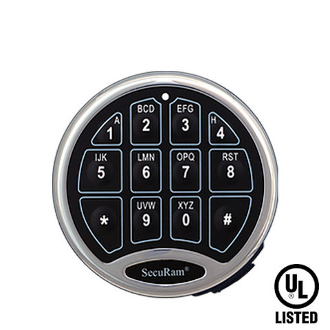 SECURAM - SafeLogic Basic Electronic Safe Keypad SwingBolt Lock - UL Listed - Satin Chrome - UHS Hardware SECURAM - SafeLogic Basic Electronic Safe Keypad SwingBolt Lock - UL Listed - Satin Chrome - UHS Hardware