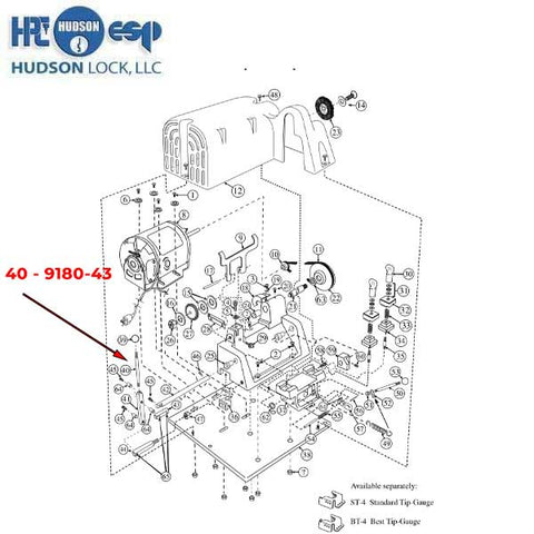 HPC - 9180-43 - Replacement Lever Rod for 9180MC Power Speedex Key Duplicator - UHS Hardware HPC - 9180-43 - Replacement Lever Rod for 9180MC Power Speedex Key Duplicator - UHS Hardware