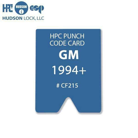 HPC - CF215 - GM 1994+ Punch Card for HPC 1200 Punch Machine - UHS Hardware HPC - CF215 - GM 1994+ Punch Card for HPC 1200 Punch Machine - UHS Hardware
