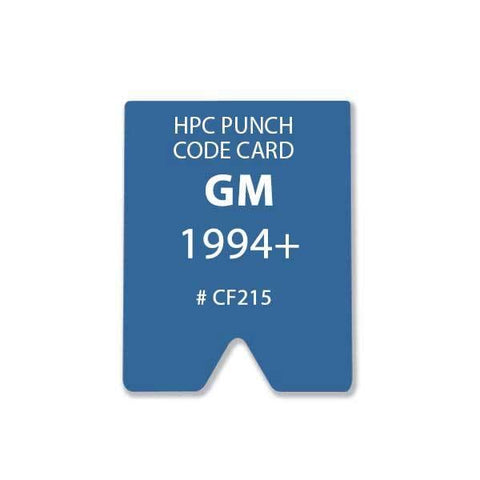 HPC - CF215 - GM 1994+ Punch Card for HPC 1200 Punch Machine - UHS Hardware HPC - CF215 - GM 1994+ Punch Card for HPC 1200 Punch Machine - UHS Hardware