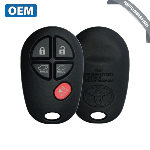 2007-2012 Toyota Highlander / 5-Button Keyless Entry Remote / PN: 89742-0W021 / GQ43VT20T (OEM Refurb) - UHS Hardware 2007-2012 Toyota Highlander / 5-Button Keyless Entry Remote / PN: 89742-0W021 / GQ43VT20T (OEM Refurb) - UHS Hardware