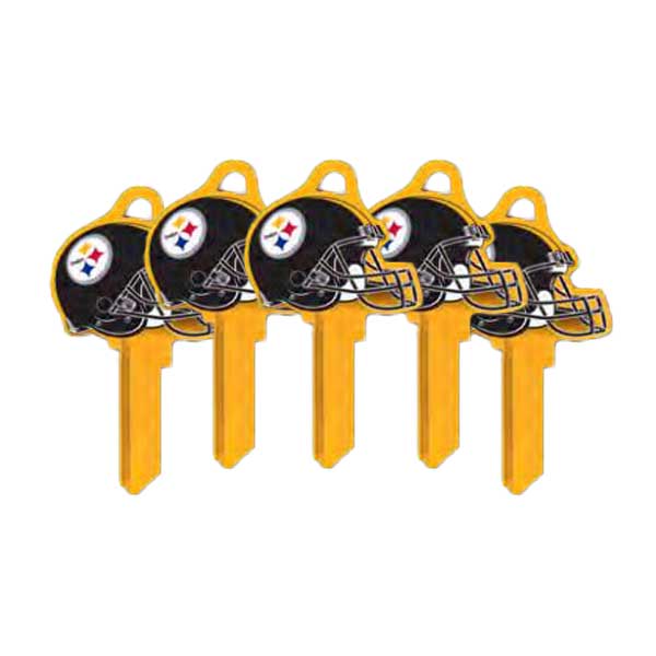 ILCO - NFL TeamKeys - Helmet Edition - Key Blank - Pittsburgh Steelers - KW1 (5 Pack) - UHS Hardware ILCO - NFL TeamKeys - Helmet Edition - Key Blank - Pittsburgh Steelers - KW1 (5 Pack) - UHS Hardware
