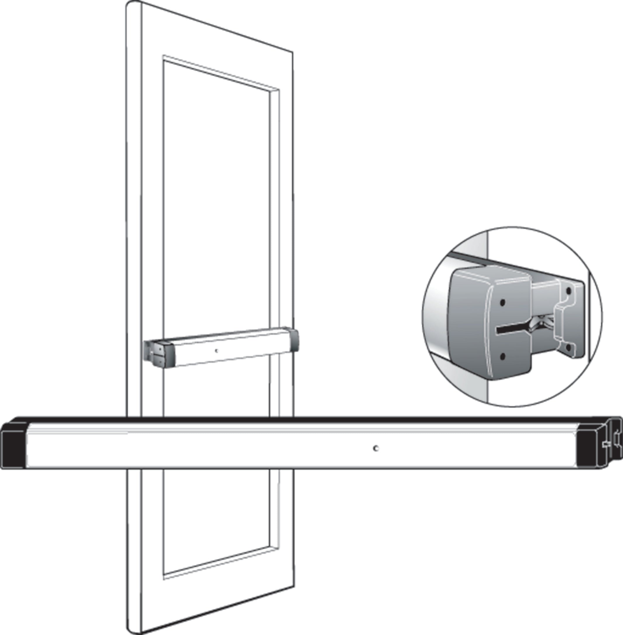 Heavy Duty Narrow Stile - Rim Exit Device - Grade 1 - Aluminum Finish - 48" - UHS Hardware Heavy Duty Narrow Stile - Rim Exit Device - Grade 1 - Aluminum Finish - 48" - UHS Hardware