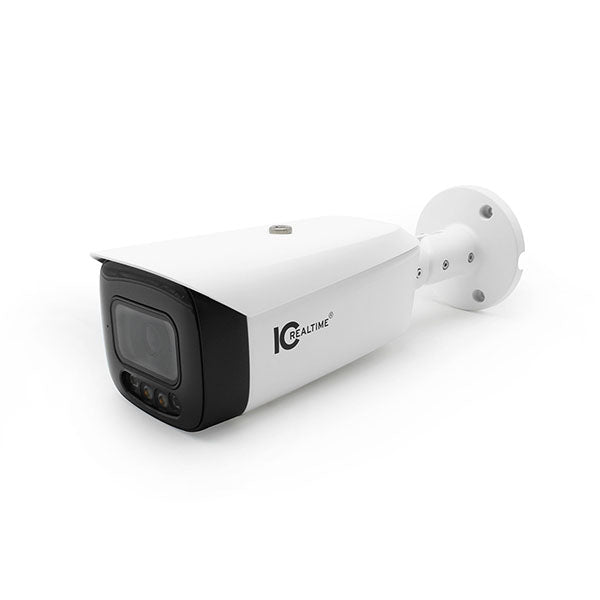 IC Realtime - IPMX-B40F-ADW1 / 4MP IP Indoor/Outdoor Eyeball Bullet Camera / Fixed 2.8mm Lens (H:103°, V:53°) / 131 Ft LED / POE Capable / Active Deterrent