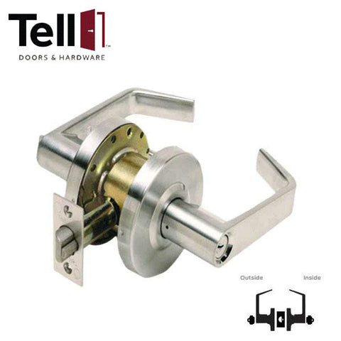 TELL - CL102378 - Standard Duty Cylindrical Leverset - Satin Chrome - 2-3/4" Backset - Grade 2 - Institution TELL - CL102378 - Standard Duty Cylindrical Leverset - Satin Chrome - 2-3/4" Backset - Grade 2 - Institution