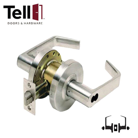 TELL - CL102259 - Heavy Duty Cylindrical Leverset - Cortland - Optional IC Core - 2-3/4" Backset - Satin Chrome - Grade 1 - Intruder TELL - CL102259 - Heavy Duty Cylindrical Leverset - Cortland - Optional IC Core - 2-3/4" Backset - Satin Chrome - Grade 1 - Intruder