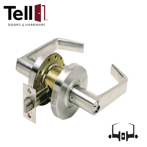 TELL - CL102259 - Heavy Duty Cylindrical Leverset - Cortland - Optional IC Core - 2-3/4" Backset - Satin Chrome - Grade 1 - Intruder TELL - CL102259 - Heavy Duty Cylindrical Leverset - Cortland - Optional IC Core - 2-3/4" Backset - Satin Chrome - Grade 1 - Intruder
