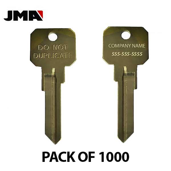 JMA - Custom Personalized Engraved - KW1 (Do Not Duplicate) Key Blanks ( PACK OF 1000 ) - UHS Hardware JMA - Custom Personalized Engraved - KW1 (Do Not Duplicate) Key Blanks ( PACK OF 1000 ) - UHS Hardware