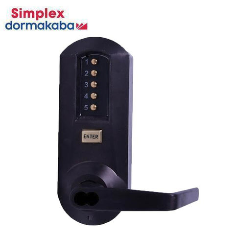 Simplex - 5041S - Mechanical Pushbutton Cylindrical Lever Set - FSIC - Winston Lever Set - 2¾" Backset - Dark Bronze - Grade 1 Simplex - 5041S - Mechanical Pushbutton Cylindrical Lever Set - FSIC - Winston Lever Set - 2¾" Backset - Dark Bronze - Grade 1