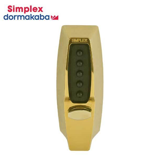 Simplex - 7102 - Mechanical Pushbutton Deadbolt Keyless Lock - 2-3/4" Backset - 03 - Bright Brass - UHS Hardware Simplex - 7102 - Mechanical Pushbutton Deadbolt Keyless Lock - 2-3/4" Backset - 03 - Bright Brass - UHS Hardware