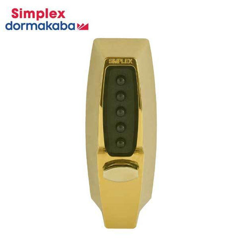 Simplex - 7102 - Mechanical Pushbutton Deadbolt Keyless Lock - 2-3/4" Backset - 03 - Bright Brass - UHS Hardware Simplex - 7102 - Mechanical Pushbutton Deadbolt Keyless Lock - 2-3/4" Backset - 03 - Bright Brass - UHS Hardware