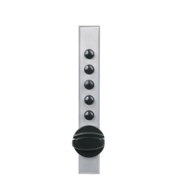 Simplex 9600 - Mechanical Pushbutton Deadbolt Cabinet Lock - Wood Door - Clutch Ball Bearing Knob - 26D - Satin Chrome - UHS Hardware Simplex 9600 - Mechanical Pushbutton Deadbolt Cabinet Lock - Wood Door - Clutch Ball Bearing Knob - 26D - Satin Chrome - UHS Hardware