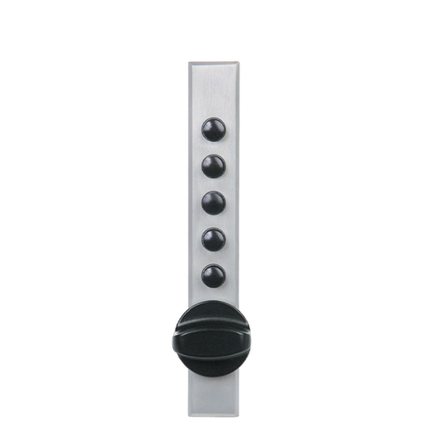 Simplex 9600 - Mechanical Pushbutton Deadbolt Cabinet Lock - Wood Door - Clutch Ball Bearing Knob - 26D - Satin Chrome - UHS Hardware Simplex 9600 - Mechanical Pushbutton Deadbolt Cabinet Lock - Wood Door - Clutch Ball Bearing Knob - 26D - Satin Chrome - UHS Hardware