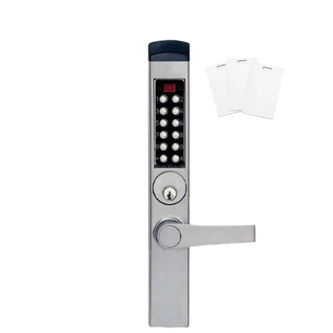 E-Plex - E3765 - Electronic Pushbutton PROX Mortise Narrow-Stile Lever Lock - Schlage 'C' - Deadlatch - Satin Chrome - Grade 1 - UHS Hardware E-Plex - E3765 - Electronic Pushbutton PROX Mortise Narrow-Stile Lever Lock - Schlage 'C' - Deadlatch - Satin Chrome - Grade 1 - UHS Hardware