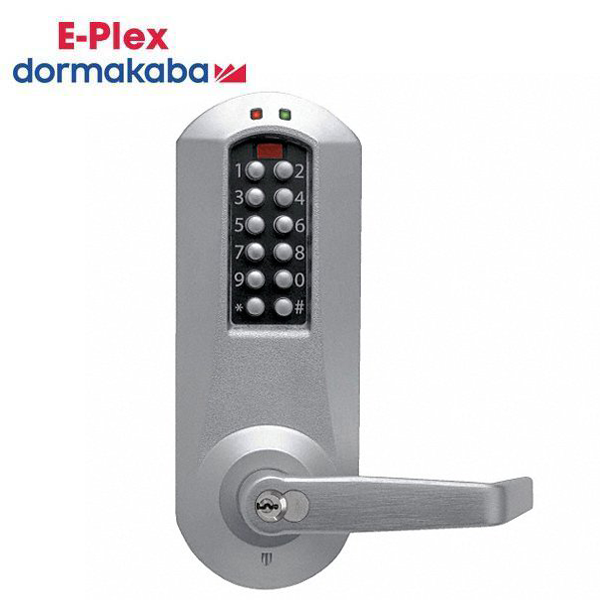 E-Plex - E5031XS - Electronic Pushbutton Cylindrical Lever Lock - Schlage 'C' - 2¾" Backset - Satin Chrome - Grade 1 - UHS Hardware E-Plex - E5031XS - Electronic Pushbutton Cylindrical Lever Lock - Schlage 'C' - 2¾" Backset - Satin Chrome - Grade 1 - UHS Hardware