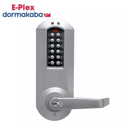 E-Plex - E5031XS - Electronic Pushbutton Cylindrical Lever Lock - Schlage 'C' - 2¾" Backset - Satin Chrome - Grade 1 - UHS Hardware E-Plex - E5031XS - Electronic Pushbutton Cylindrical Lever Lock - Schlage 'C' - 2¾" Backset - Satin Chrome - Grade 1 - UHS Hardware