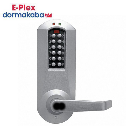 E-Plex - E5010B - Electronic Pushbutton Exit Trim Lever Lock - SFIC - Satin Chrome - Grade 1 - UHS Hardware E-Plex - E5010B - Electronic Pushbutton Exit Trim Lever Lock - SFIC - Satin Chrome - Grade 1 - UHS Hardware