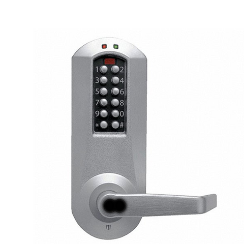 E-Plex - E5010B - Electronic Pushbutton Exit Trim Lever Lock - SFIC - Satin Chrome - Grade 1 - UHS Hardware E-Plex - E5010B - Electronic Pushbutton Exit Trim Lever Lock - SFIC - Satin Chrome - Grade 1 - UHS Hardware