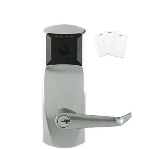 E-Plex E7900 Electronic RFID PROX Cylindrical Lock - Schlage 'C' - Latch - 626 - 2 3/4” Backset - Key Override in Satin Chrome - UHS Hardware