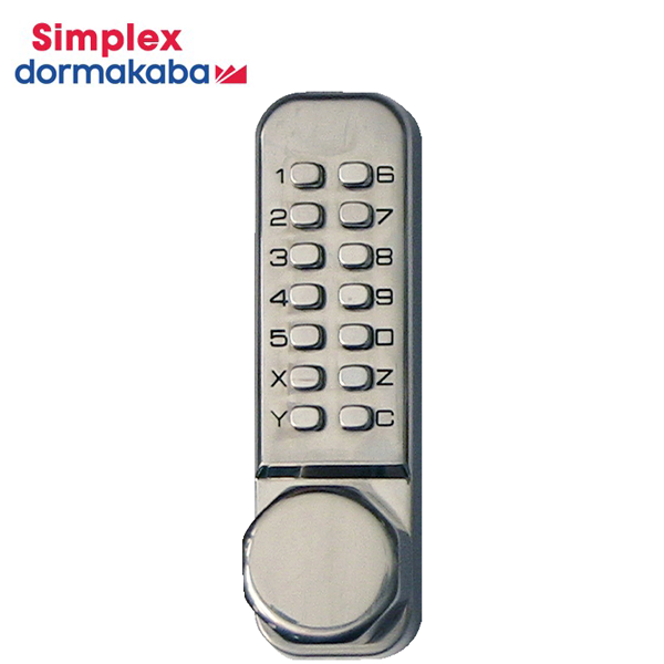 Simplex LD 452 Mechanical Pushbutton Lock - Tubular Latch Bolt - 70mm - Backset - w/ Latch Holdback & Octagon Knob - 32D - Satin Stainless - UHS Hardware Simplex LD 452 Mechanical Pushbutton Lock - Tubular Latch Bolt - 70mm - Backset - w/ Latch Holdback & Octagon Knob - 32D - Satin Stainless - UHS Hardware