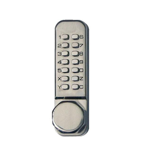 Simplex LD 452 Mechanical Pushbutton Lock - Tubular Latch Bolt - 70mm - Backset - w/ Latch Holdback & Octagon Knob - 32D - Satin Stainless - UHS Hardware Simplex LD 452 Mechanical Pushbutton Lock - Tubular Latch Bolt - 70mm - Backset - w/ Latch Holdback & Octagon Knob - 32D - Satin Stainless - UHS Hardware